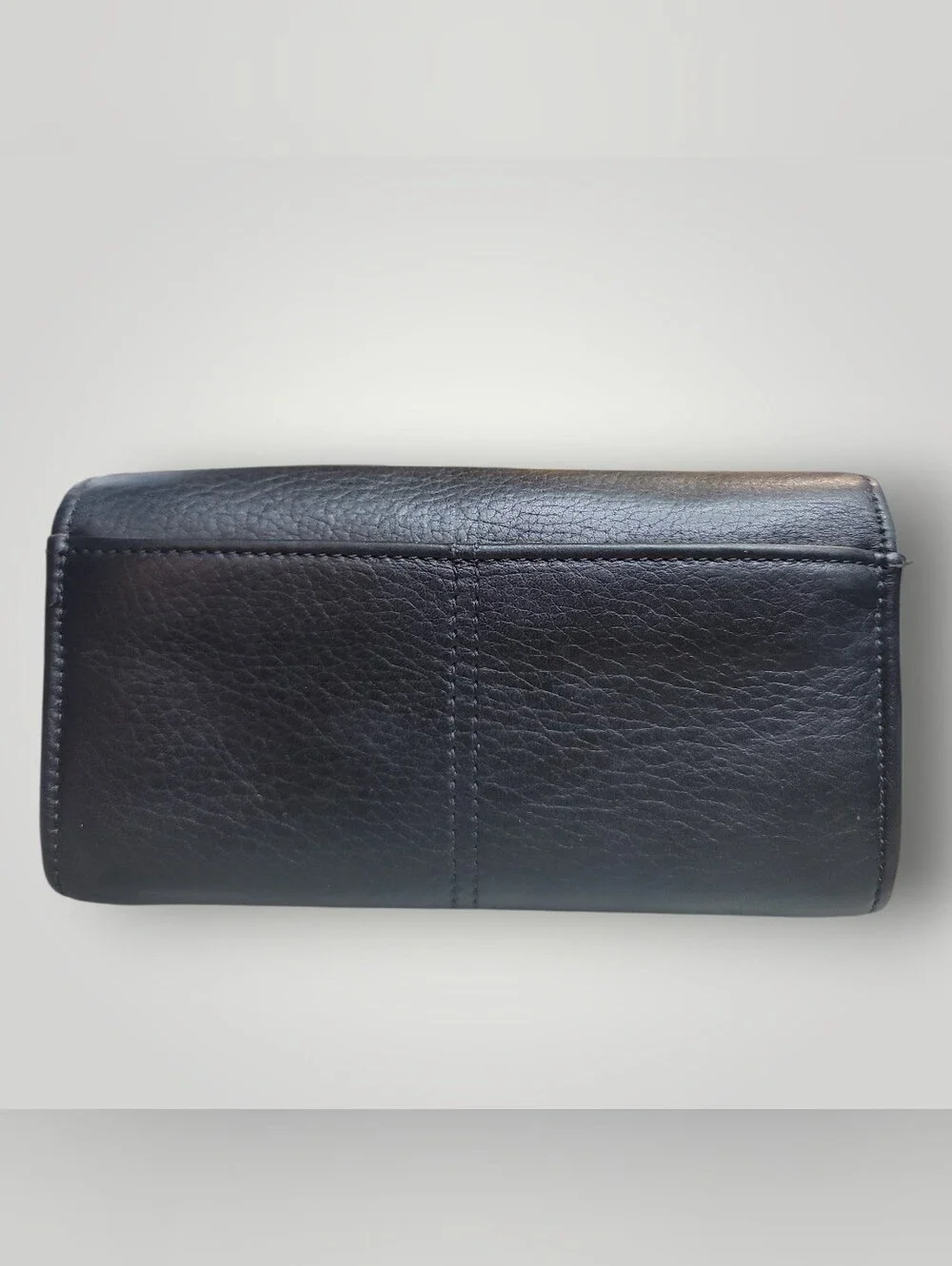 COACH Vintage 80s Black Pebbled Leather Fold-Over Women's Wallet  Great Conditio